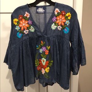 Embroidered Flower Top